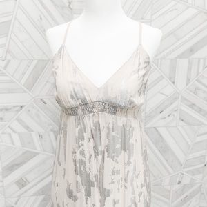 White and silver maxi dress Size S.